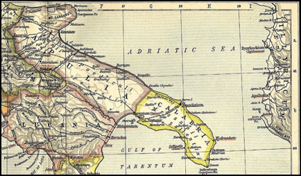 Mappa di Apulia, Calabria e Lucania