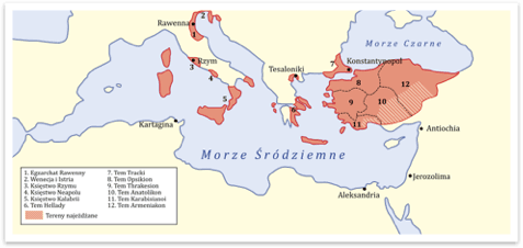 Impero bizantino nel 717 d.C.